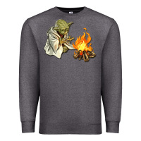 Charcoal Heather Yoda is warming up Premium Sweatshirt - artisFamous