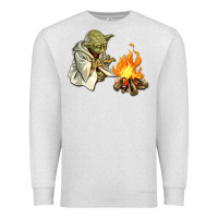 Oatmeal Heather Yoda is warming up Premium Sweatshirt - artisFamous