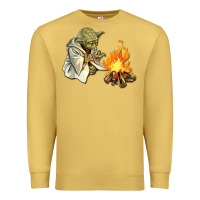Antique Gold Yoda is warming up Premium Sweatshirt - artisFamous