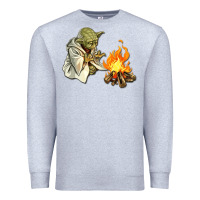 Heather Grey Yoda is warming up Premium Sweatshirt - artisFamous