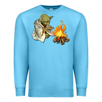 Ocean Blue Yoda is warming up Premium Sweatshirt - artisFamous