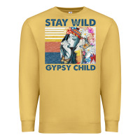 Antique Gold stay wild gypsy child letter rainbow Premium Sweatshirt - artisFamous