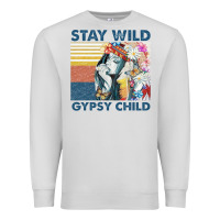 Dove Grey stay wild gypsy child letter rainbow Premium Sweatshirt - artisFamous