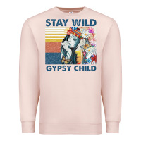 Pale Pink stay wild gypsy child letter rainbow Premium Sweatshirt - artisFamous
