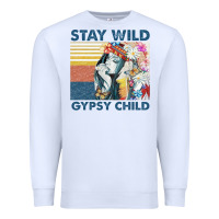 White stay wild gypsy child letter rainbow Premium Sweatshirt - artisFamous
