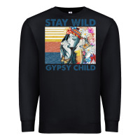 Black stay wild gypsy child letter rainbow Premium Sweatshirt - artisFamous