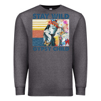 Charcoal Heather stay wild gypsy child letter rainbow Premium Sweatshirt - artisFamous