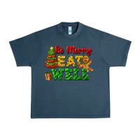 Midnight Navy be merry eat well Urban Heavy Tee - FaDigitalArtStudio