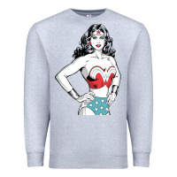 Heather Grey wonder woman Premium Sweatshirt - artisFamous