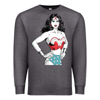 Charcoal Heather wonder woman Premium Sweatshirt - artisFamous
