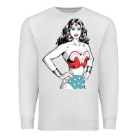 Oatmeal Heather wonder woman Premium Sweatshirt - artisFamous