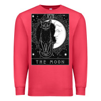 Cardinal tarot card crescent moon and cat graphic Premium Sweatshirt - artisFamous