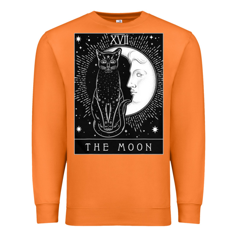 Tarot Card Crescent Moon And Cat Graphic Premium Sweatshirt by artisFamous | Teevron