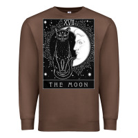 Chestnut tarot card crescent moon and cat graphic Premium Sweatshirt - artisFamous