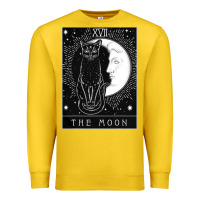 Lemon tarot card crescent moon and cat graphic Premium Sweatshirt - artisFamous
