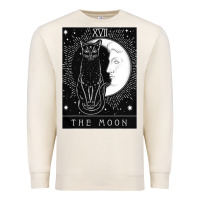Sandshell tarot card crescent moon and cat graphic Premium Sweatshirt - artisFamous