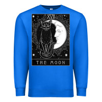 True Royal tarot card crescent moon and cat graphic Premium Sweatshirt - artisFamous
