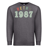 Charcoal Heather Retro 1987 Premium Sweatshirt - artisFamous
