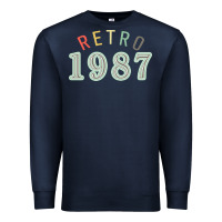 Navy Retro 1987 Premium Sweatshirt - artisFamous