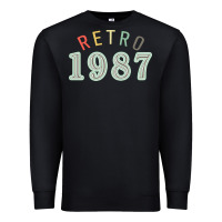 Black Retro 1987 Premium Sweatshirt - artisFamous