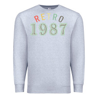 Heather Grey Retro 1987 Premium Sweatshirt - artisFamous