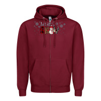 Burgundy Christmas let it snow Zipper Hoodie - JahusDesignShop
