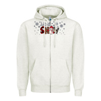 Oatmeal Heather Christmas let it snow Zipper Hoodie - JahusDesignShop