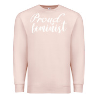 Pale Pink Proud feminist Premium Sweatshirt - artisFamous