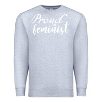 Heather Grey Proud feminist Premium Sweatshirt - artisFamous
