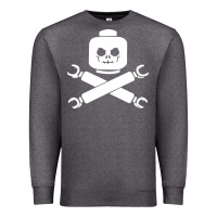Charcoal Heather block face pirate Premium Sweatshirt - artisFamous
