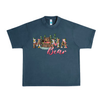 Midnight Navy Mama bear with daisy Urban Heavy Tee - RanaPortraitStore
