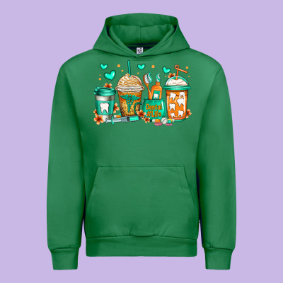 Dental Life Coffee Cups Urban Hoodie Designed By Jasminsmagicworld