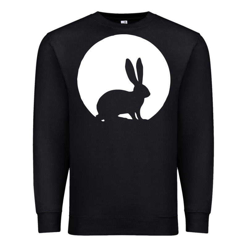 Bunny And Full Moon Funny Premium Sweatshirt by artisFamous | Teevron