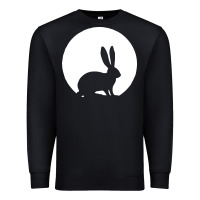 Black bunny and full moon funny Premium Sweatshirt - artisFamous