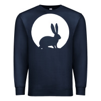 Navy bunny and full moon funny Premium Sweatshirt - artisFamous