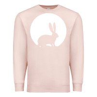 Pale Pink bunny and full moon funny Premium Sweatshirt - artisFamous