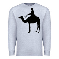 Heather Grey camel rider Premium Sweatshirt - artisFamous