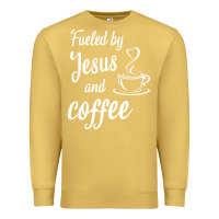 Antique Gold Fueled by jesus and coffee Premium Sweatshirt - artisFamous