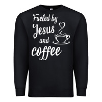 Black Fueled by jesus and coffee Premium Sweatshirt - artisFamous