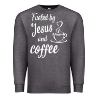 Charcoal Heather Fueled by jesus and coffee Premium Sweatshirt - artisFamous