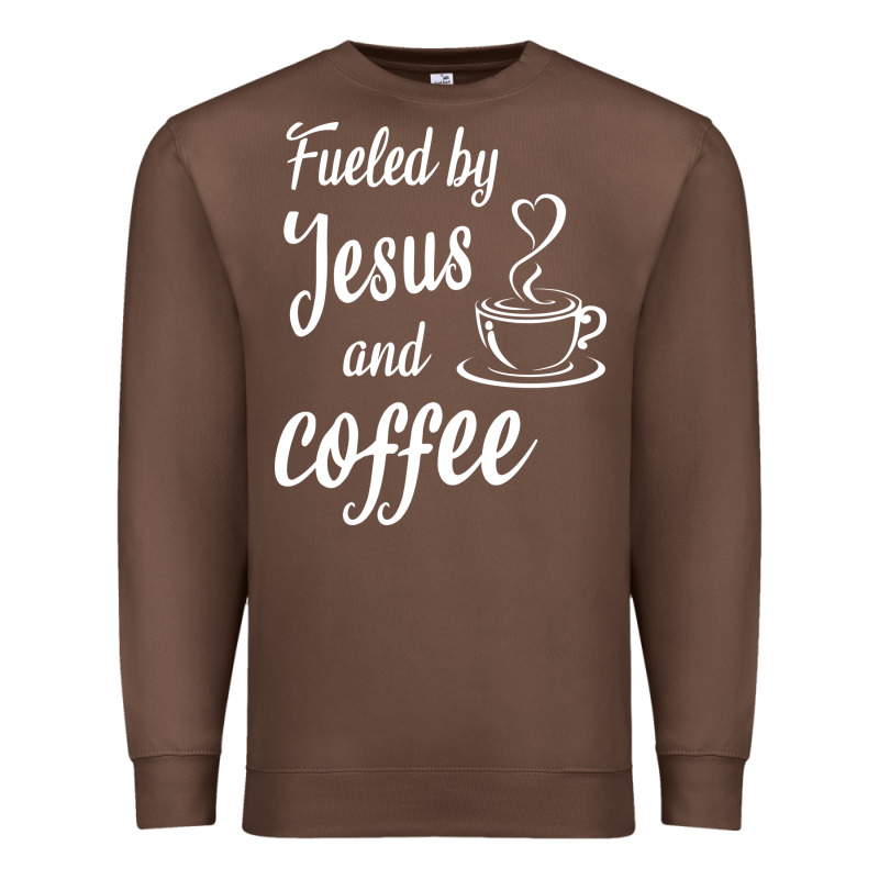 Fueled By Jesus And Coffee Premium Sweatshirt by artisFamous | Teevron