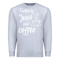 Heather Grey Fueled by jesus and coffee Premium Sweatshirt - artisFamous