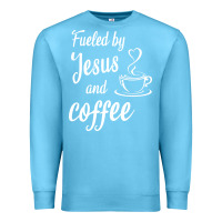 Ocean Blue Fueled by jesus and coffee Premium Sweatshirt - artisFamous