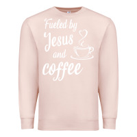Pale Pink Fueled by jesus and coffee Premium Sweatshirt - artisFamous