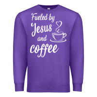 Purple Fueled by jesus and coffee Premium Sweatshirt - artisFamous