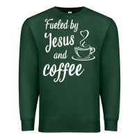 Sports Green Fueled by jesus and coffee Premium Sweatshirt - artisFamous