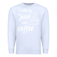 White Fueled by jesus and coffee Premium Sweatshirt - artisFamous