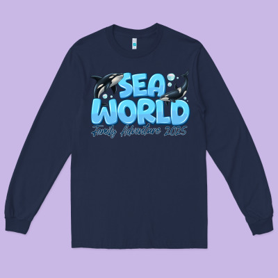 Sea World Family Adventure 2025 Long Sleeve Tee Designed By Cowhidedigitalart
