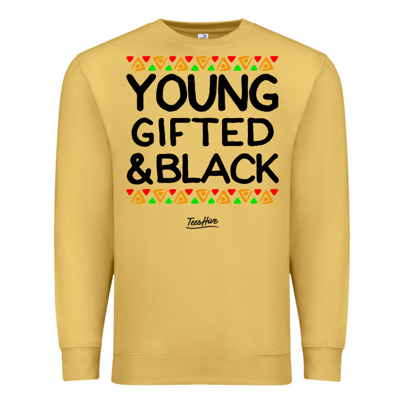 Young Gifted And Black African American Men Premium Sweatshirt by artisFamous | Teevron