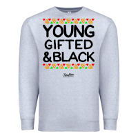 Heather Grey young gifted and black african american men Premium Sweatshirt - artisFamous